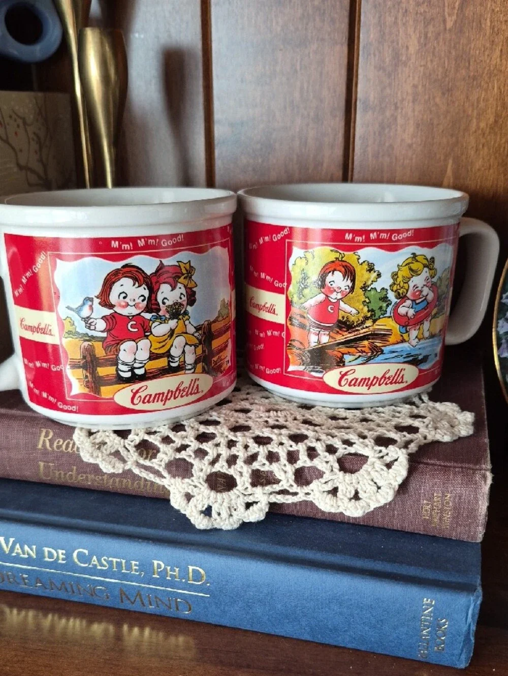 Red Vintage Campbells Soup Mugs - Set of 3